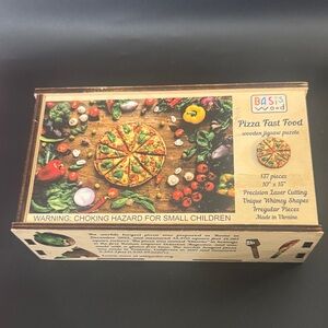 Basis wood all wood Pizza Fast Food Wooden Jigsaw Puzzle